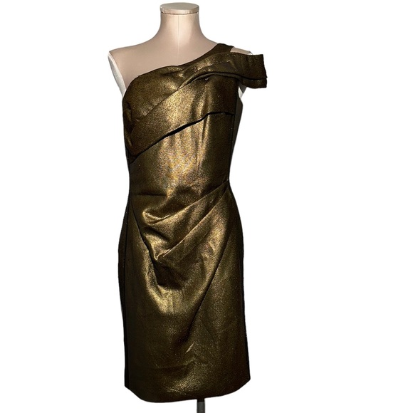 J Mendel Paris authentic gold dress in size 12. EUC. Absolutely gorgeous - Picture 2 of 14